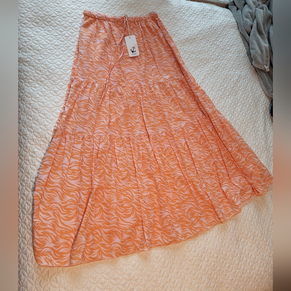 Hiho Orange Patterned Women's Skirt